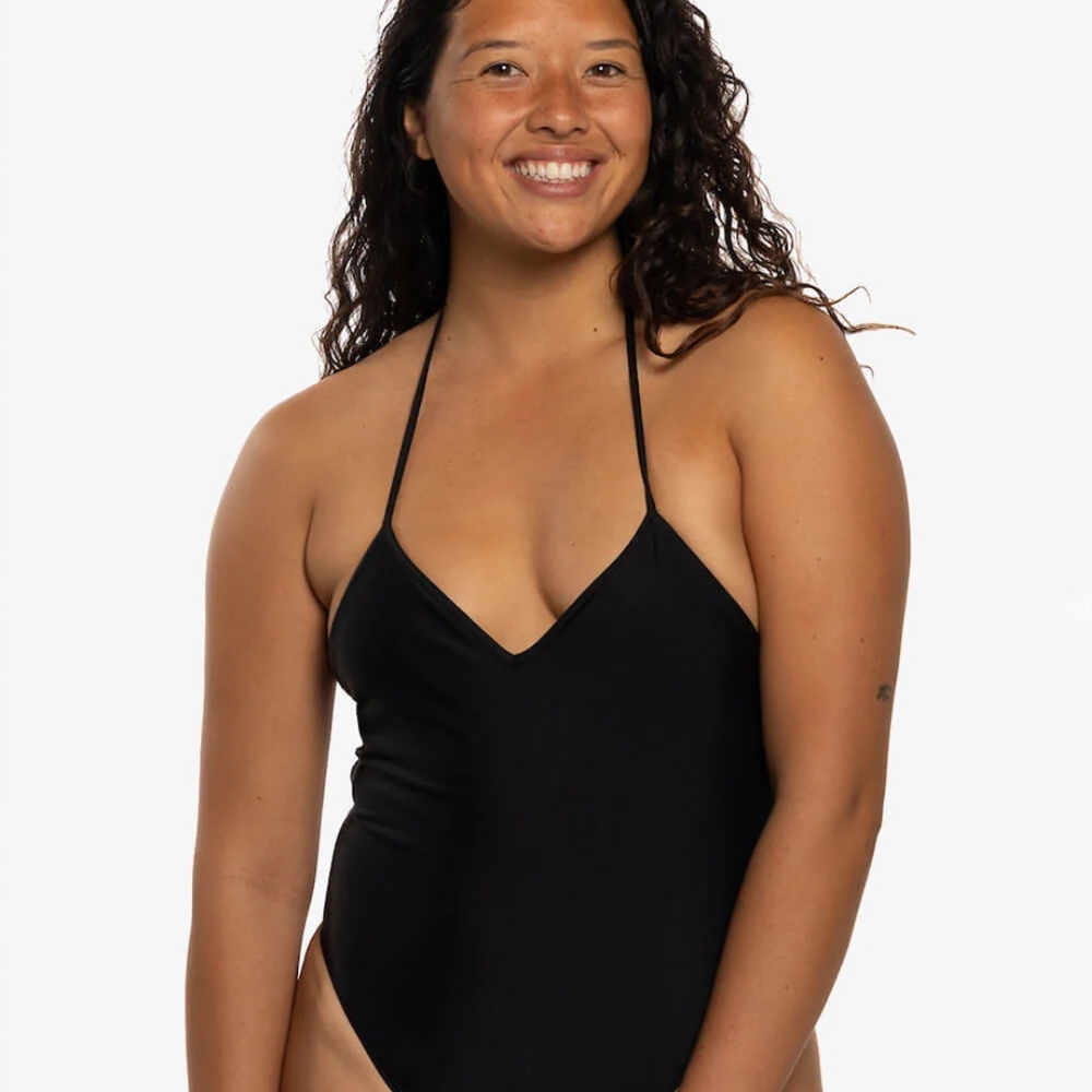Black Halter One-Piece Swimsuit